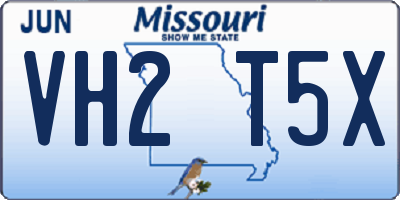 MO license plate VH2T5X