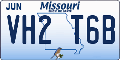 MO license plate VH2T6B