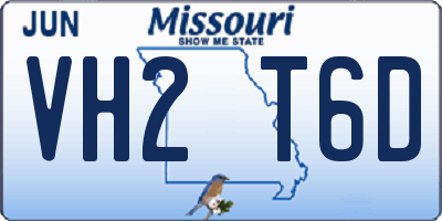 MO license plate VH2T6D