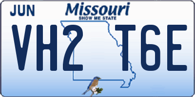 MO license plate VH2T6E