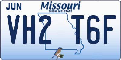 MO license plate VH2T6F