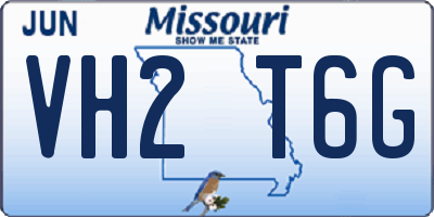 MO license plate VH2T6G