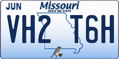 MO license plate VH2T6H