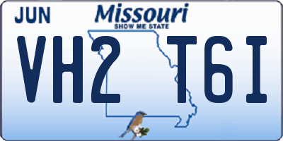 MO license plate VH2T6I