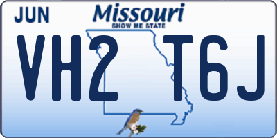MO license plate VH2T6J