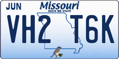 MO license plate VH2T6K
