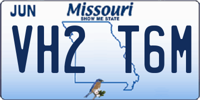 MO license plate VH2T6M