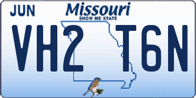 MO license plate VH2T6N