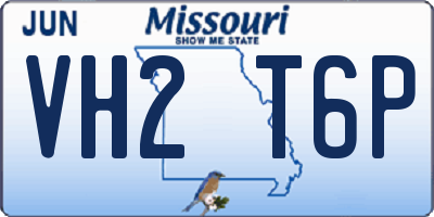 MO license plate VH2T6P