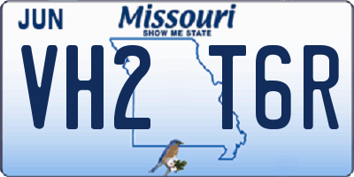MO license plate VH2T6R