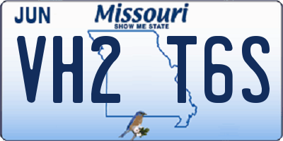 MO license plate VH2T6S