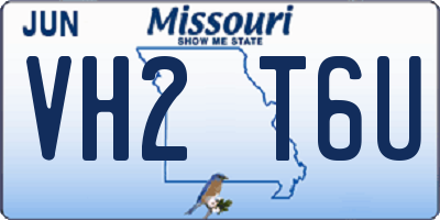 MO license plate VH2T6U