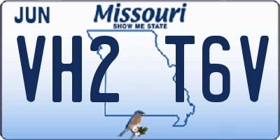MO license plate VH2T6V