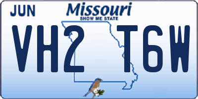 MO license plate VH2T6W