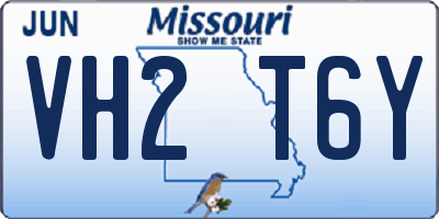 MO license plate VH2T6Y