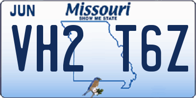 MO license plate VH2T6Z