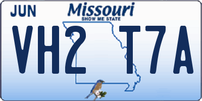 MO license plate VH2T7A