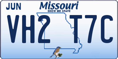 MO license plate VH2T7C
