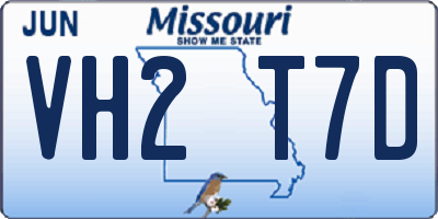 MO license plate VH2T7D