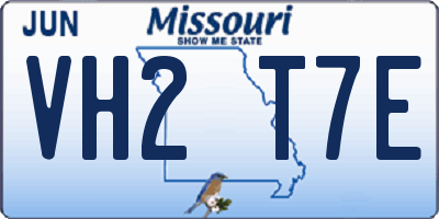MO license plate VH2T7E
