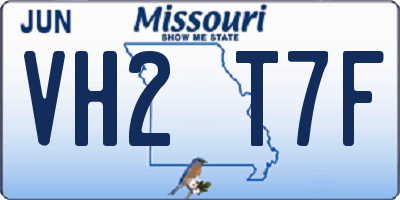 MO license plate VH2T7F