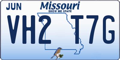 MO license plate VH2T7G