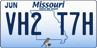 MO license plate VH2T7H