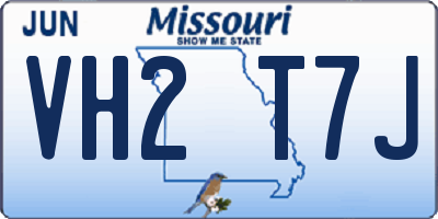 MO license plate VH2T7J