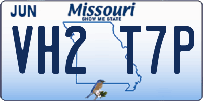 MO license plate VH2T7P