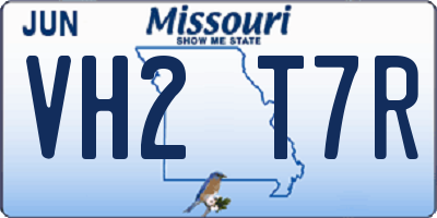 MO license plate VH2T7R