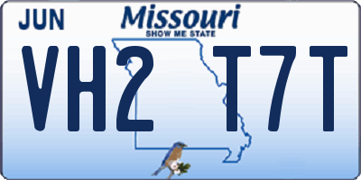 MO license plate VH2T7T