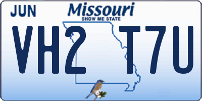 MO license plate VH2T7U