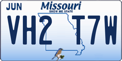 MO license plate VH2T7W