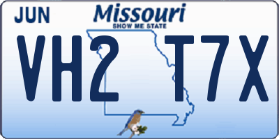 MO license plate VH2T7X