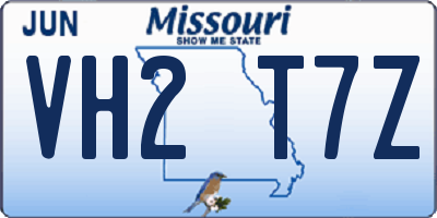 MO license plate VH2T7Z