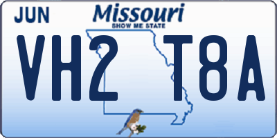 MO license plate VH2T8A
