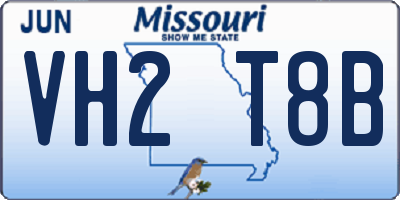 MO license plate VH2T8B