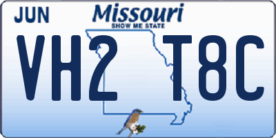MO license plate VH2T8C
