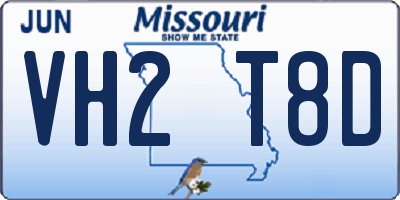 MO license plate VH2T8D