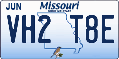 MO license plate VH2T8E