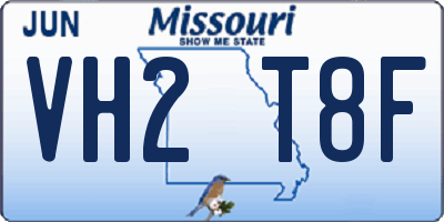 MO license plate VH2T8F