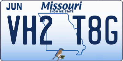 MO license plate VH2T8G