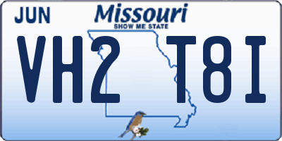 MO license plate VH2T8I