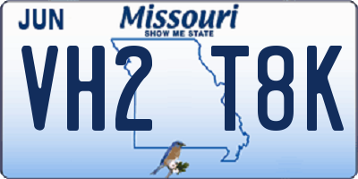 MO license plate VH2T8K