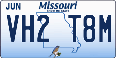 MO license plate VH2T8M