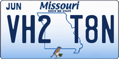 MO license plate VH2T8N
