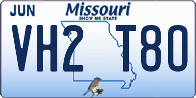 MO license plate VH2T8O