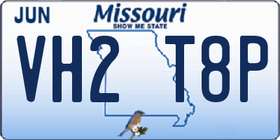 MO license plate VH2T8P