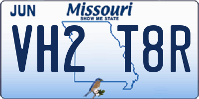 MO license plate VH2T8R
