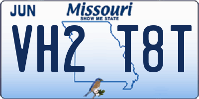 MO license plate VH2T8T